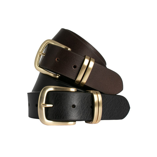 LOOP LEATHER BELT ELIZA - CHOCOLATE