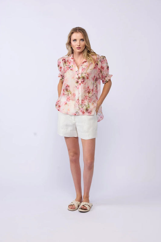 DRAMA THE LABEL RILEY BLOUSE - CARNATION