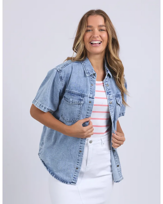 FOXWOOD DAISY SS SHIRT - LIGHT BLUE