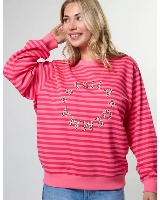 STELLA & GEMMA ESSENTIAL SWEAT - RASPBERRY LEOPARD