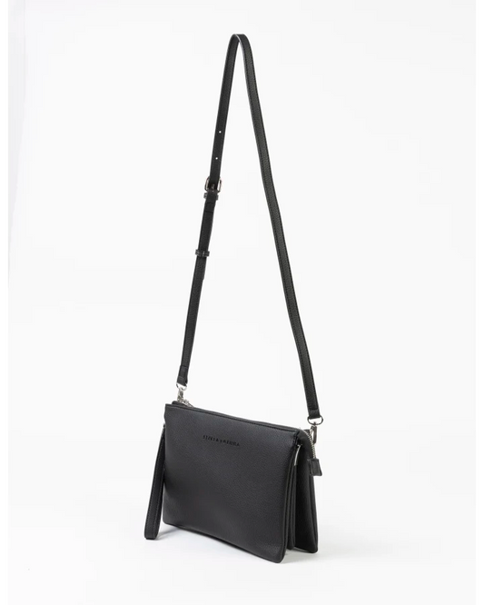 STELLA & GEMMA FRANKIE MULTI POUCH BAG - BLACK/PLAIN