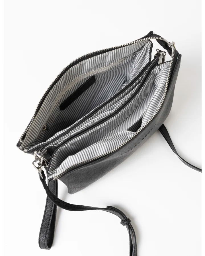 STELLA & GEMMA FRANKIE MULTI POUCH BAG - BLACK/PLAIN