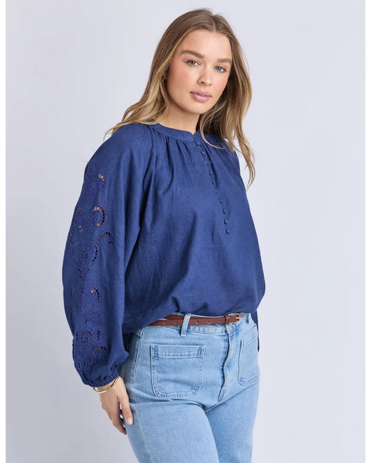 FOXWOOD CARLSON TOP - MIDNIGHT BLUE
