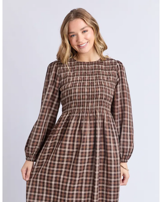 FOXWOOD COCO CHECK DRESS - COFFEE CHECK
