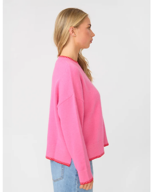 STELLA & GEMMA BRIAR JUMPER - PINK / RED