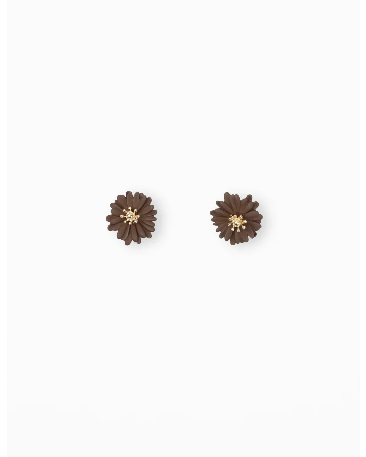 STELLA & GEMMA EARRING - MINI DAISY - BROWN