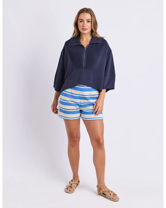 FOXWOOD LINEAR ZIP TOP - NAVY
