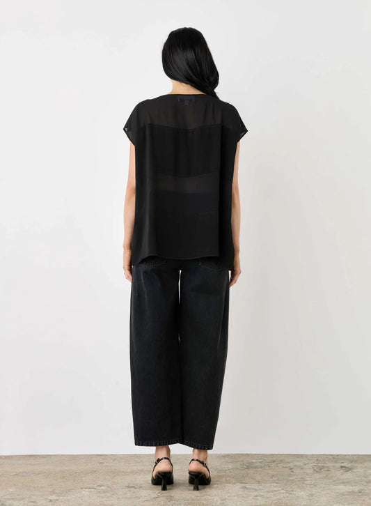 ESMAEE PANEL BLOUSE - BLACK