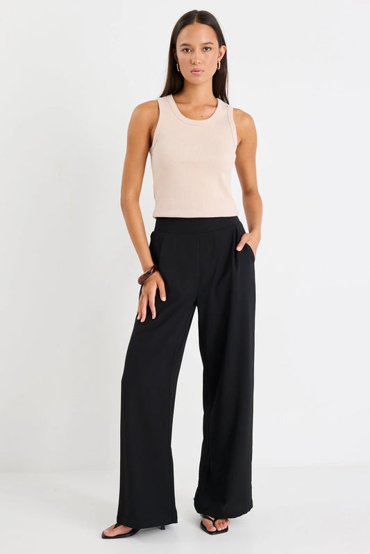 AMONG THE BRAVE INSTINCTIVE WIDE LEG PANT - BLACK