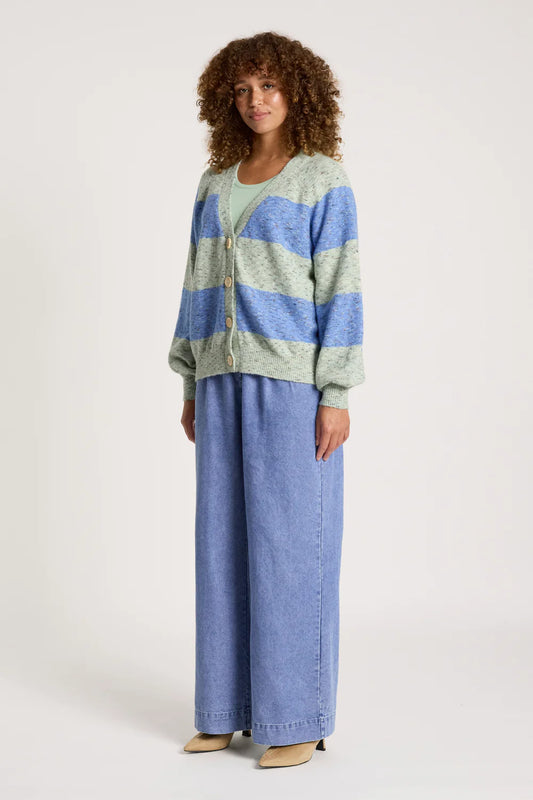 EB & IVE - ZARDA CARDIGAN - SAGE/LAKE