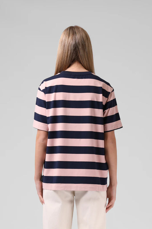 RPM STRIPE OS TEE - PINK/BLACK STRIPE