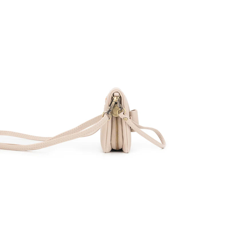 BLACK CAVIAR SKY CROSSBODY WALLET - OATMEAL