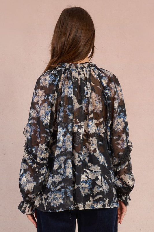 MOLLY BRACKEN WOVEN BLOUSE - BLACK ADELAIDE