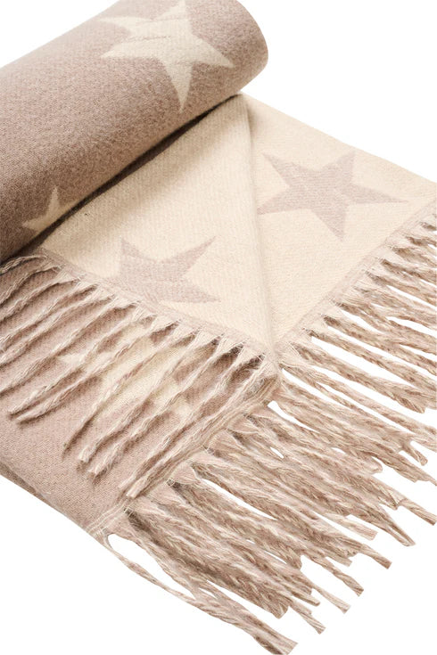 HAVEN BOSTON STAR SCARF - LATTE