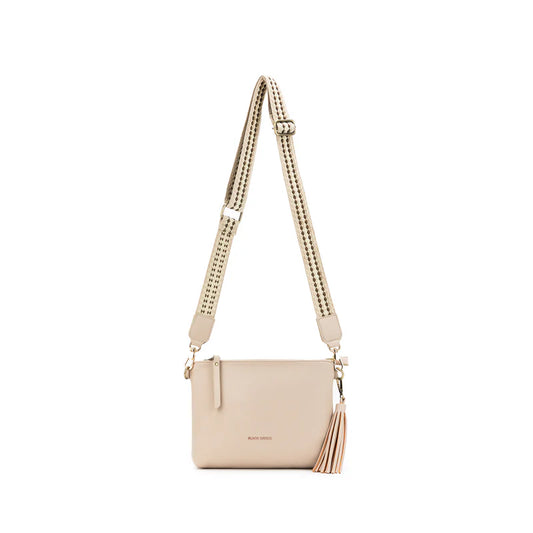 BLACK CAVIAR MAGGIE 3 COMPARTMENT CROSSBODY - OATMEAL
