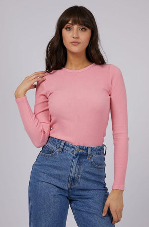 ALL ABOUT EVE - EVE RIB BABY L/S TEE - PINK - 64X5072.PNK