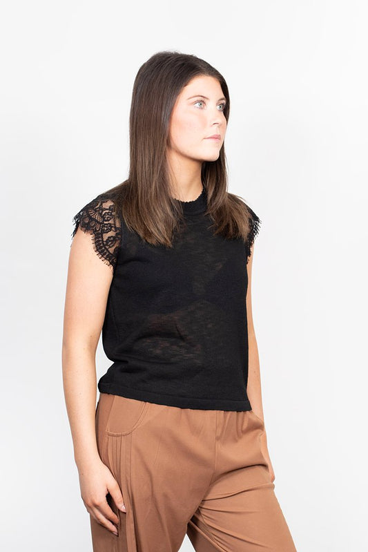 ANTLER - CELINE TOP - BLACK