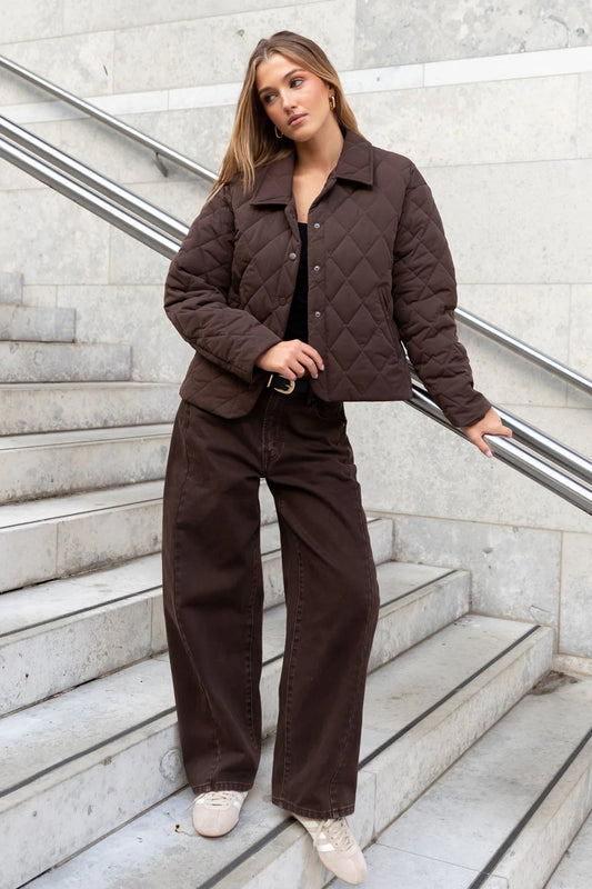 AMONG THE BRAVE - ABSOLUTE QUILTED JACKET - CHOCOLATE