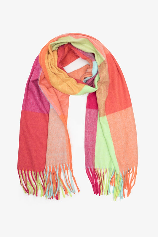 ANTLER - WINTER ZEST CHECK SCARF - MULTICOLOUR