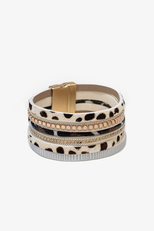 ANTLER WILD SIDE WRAP BRACELET - LEOPARD