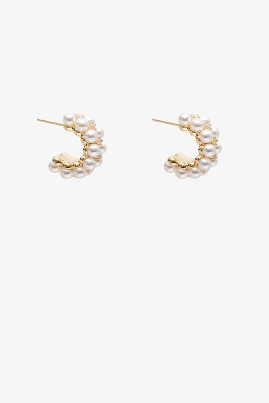 ANTLER PEARL CASCADE HOOP - GOLD