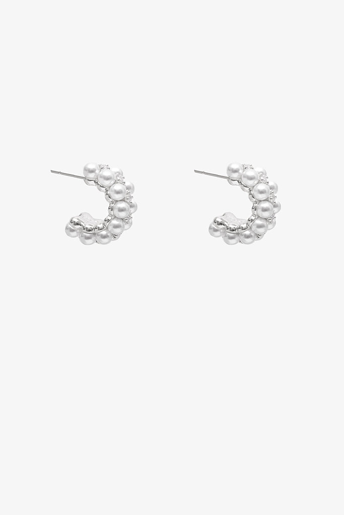 ANTLER PEARL CASCADE HOOP - SILVER