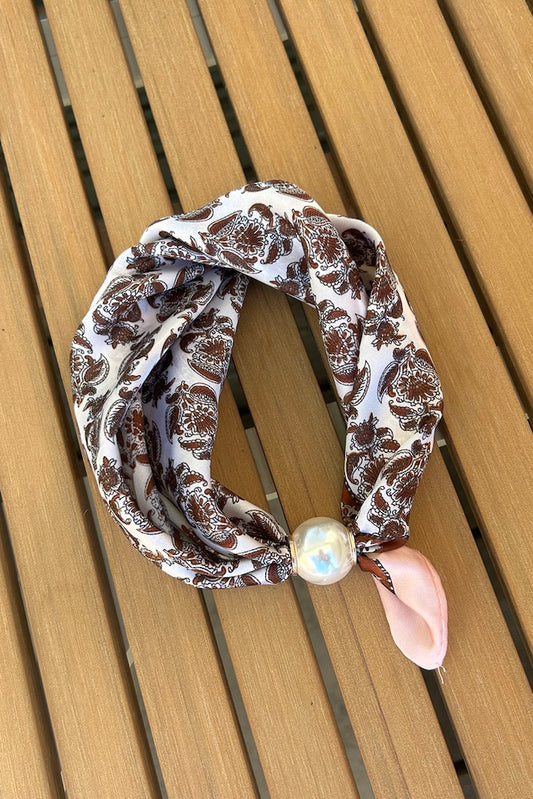 ANTLER PEARL NECK TIE - CAMEO