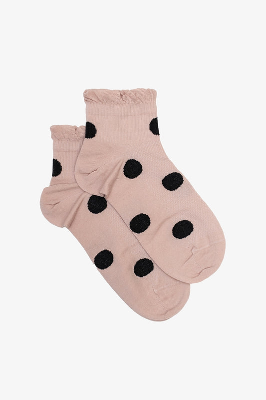 ANTLER - ANKLE SOCK - BLUSH & BLACK SPOT