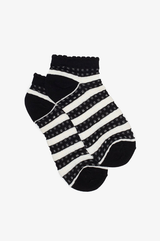 ANTLER ANKLE SOCK - MONOCHROME