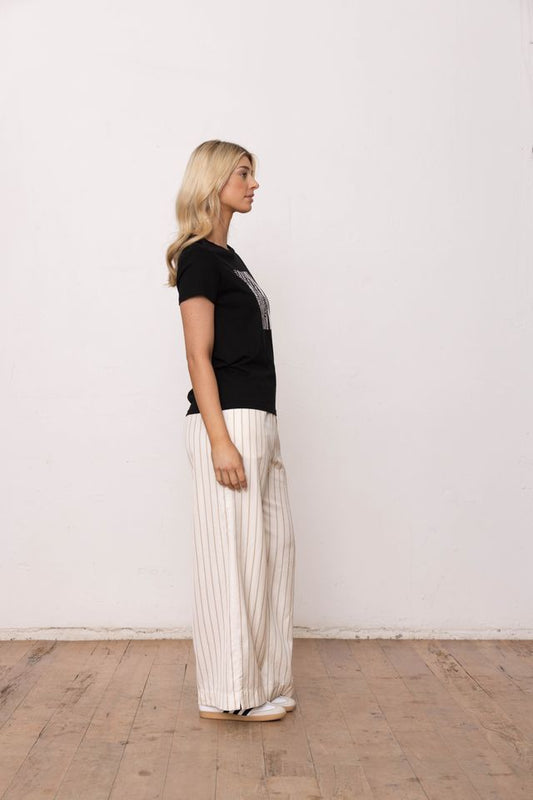 DRESSED SAFARI T-SHIRT - BLACK/WHITE PRINT