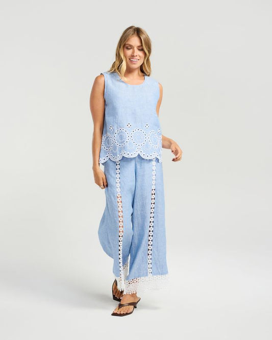 NMBR ROSE NALA TOP - POWDER BLUE