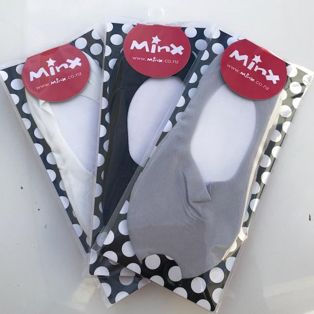 MINX - COTTON SOCKETTE X 3 PACK - BLACK-WHITE-GREY