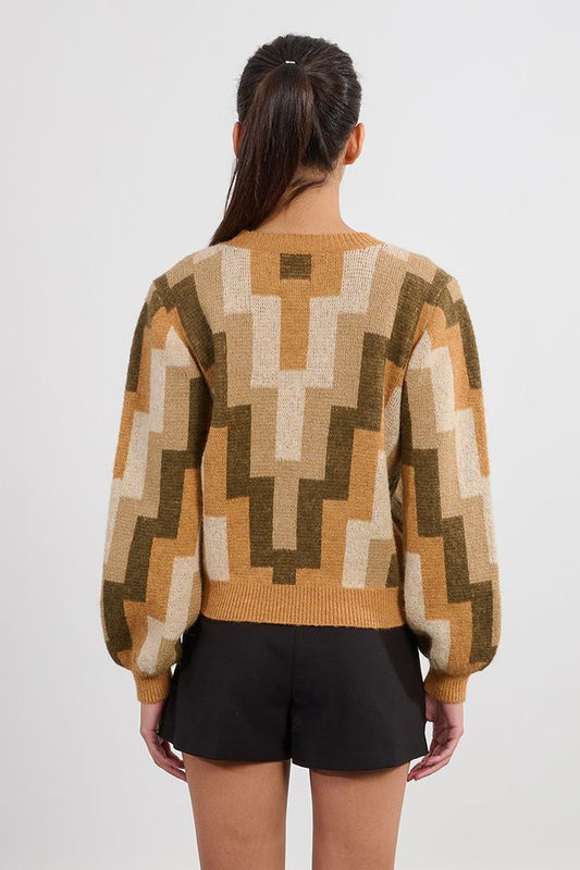 LILI SIDONIO KNITTED SWEATER - KHAKI