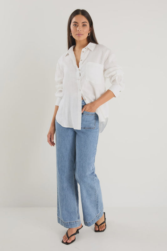 RE:UNION OPTIMUM OVERSIZED SHIRT - WHITE