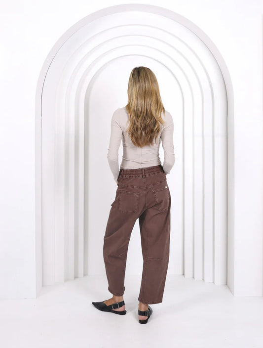 MONACO JEANS - LEO BARREL JEANS - CHOCOLATE