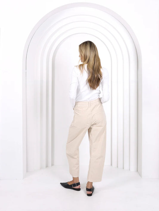 MONACO JEANS - LEO BARREL JEAN CORDUROY - STONE