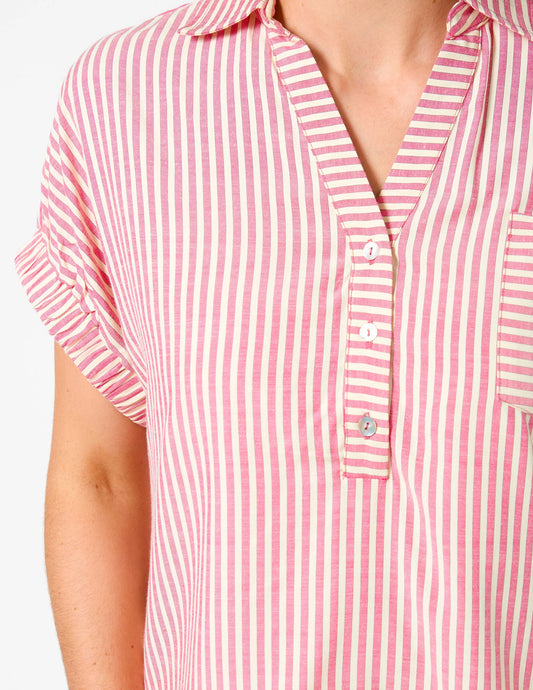 STELLA & GEMMA GISELE SHIRT - RASPBERRY