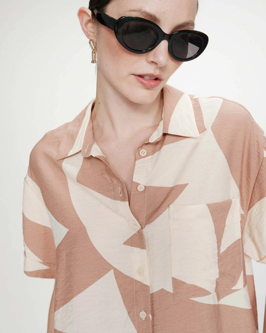 GRACE & MILA VEIL SHIRT - MOCHA