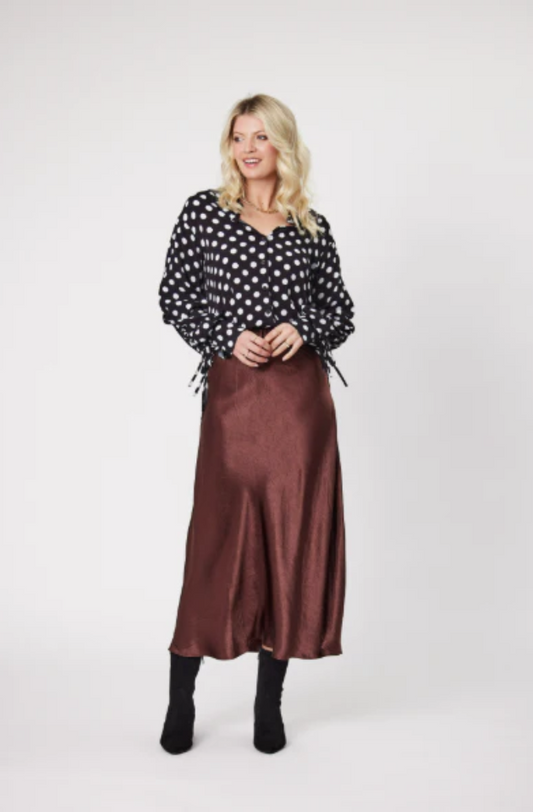 LEMON TREE DESIGN - ADELA TOP - LATTE POLKADOT - 158LTDAW25