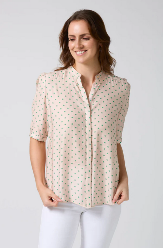 STELLA & GEMMA CASSIE BLOUSE - PEPPERMINT  PATTIE- SG25SS314