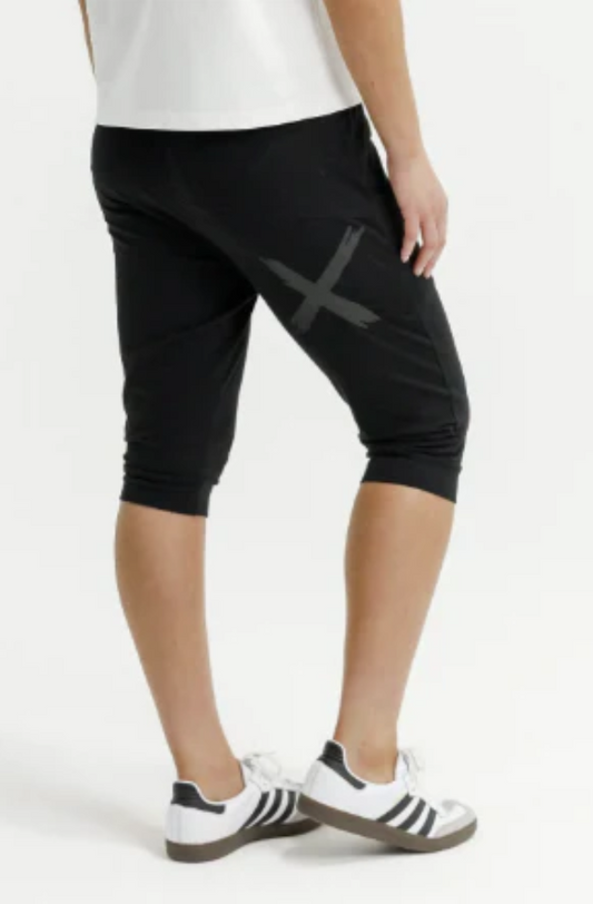 HOME-LEE 3/4 APARTMENT PANTS -  BLACK WITH MATTE BLACK X - HL127 BMX