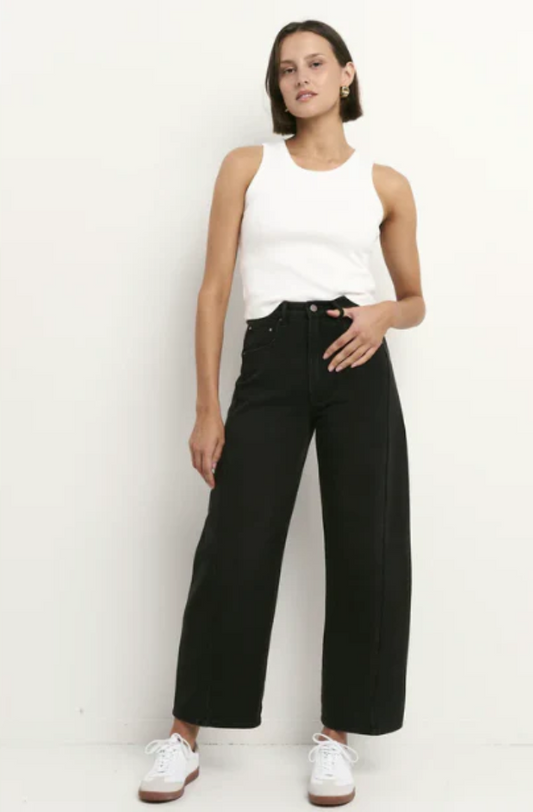 AMONG THE BRAVE - VARSITY BARREL JEANS - BLACK WASH