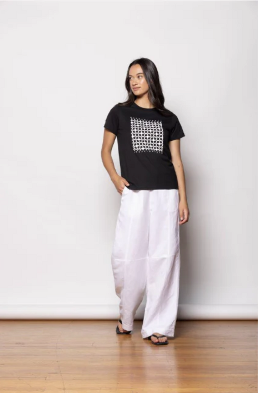 DRESSED NICE DAY T-SHIRT - BLACK/WHITE PRINT - SS25SSEX/2