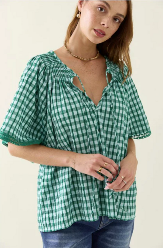 ISLE OF MINE ESTHER SHIRRED TOP - BALTIC - 4545311