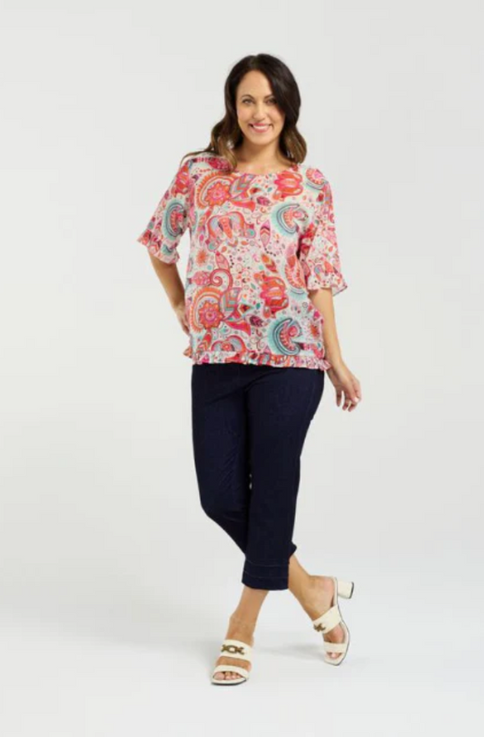 SEDUCE DOROTHY TOP - SUMMER FOLIAGE - S4015-2