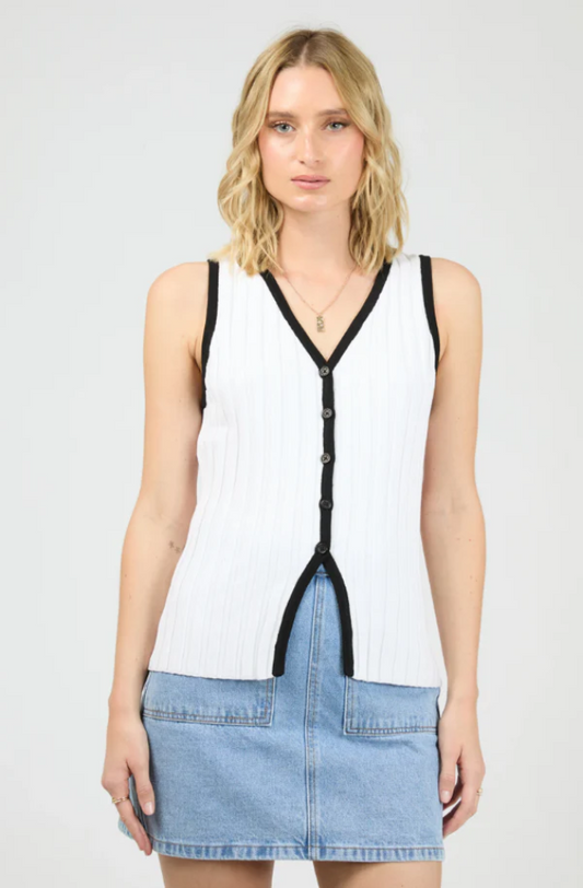 ALL ABOUT EVE SIGRID TOP - VINTAGE WHITE