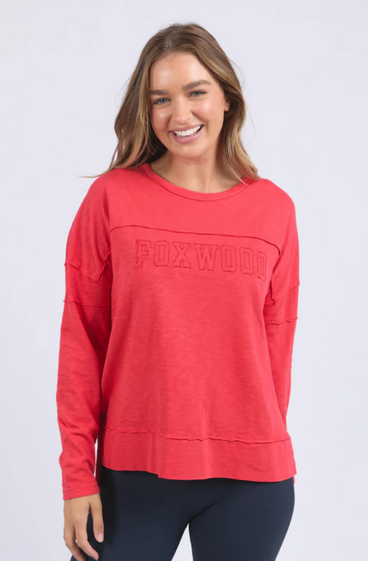 FOXWOOD THROW ON TEE - RED - 5533101.RED