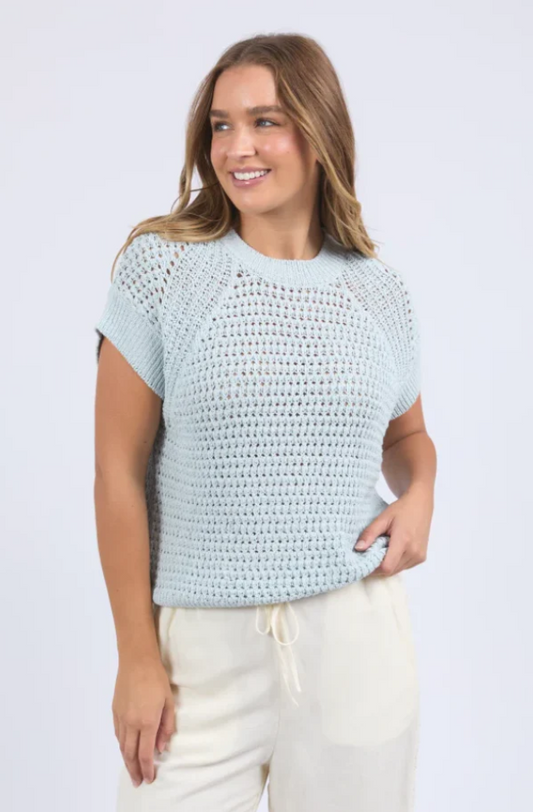 FOXWOOD ISLA KNIT VEST - LIGHT BLUE