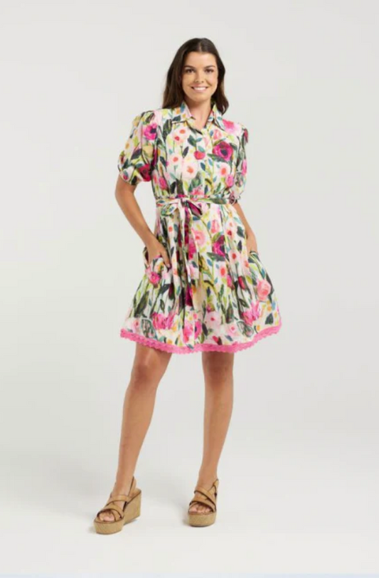 NMBR ROSE MARINA DRESS - PRIME ROSE - NR0026-2
