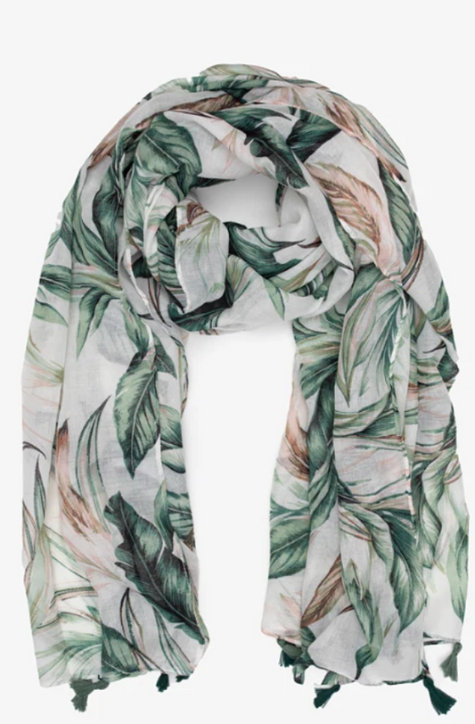 ANTLER MIAMI PALMS SCARF - GREEN FLORAL - AS26-MPS